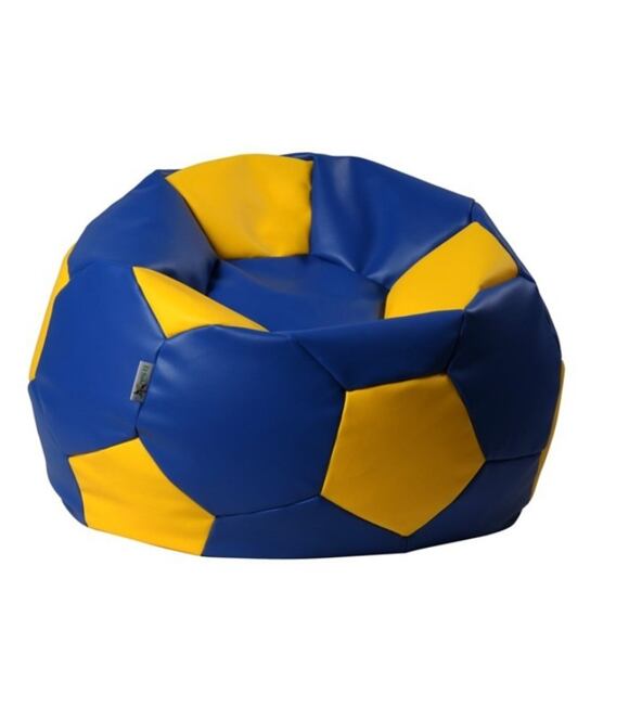 Sitzsack Fußball XL 90 cm blau-gelb kortexin
