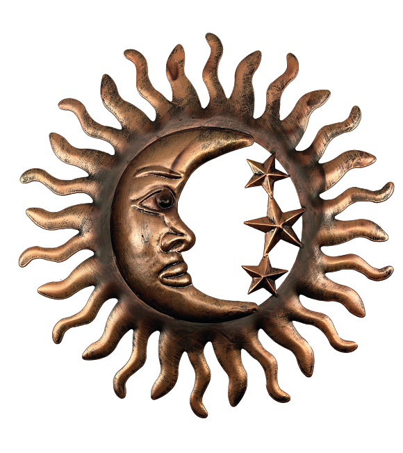 Dekoration Metall Sonne + Mond klein Prodex A00673
