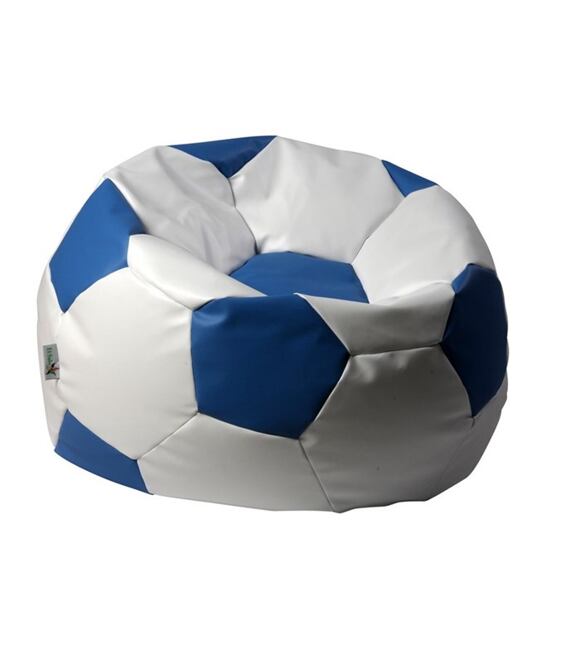 Sitzsack Fußball XL 90 cm weiß-blau