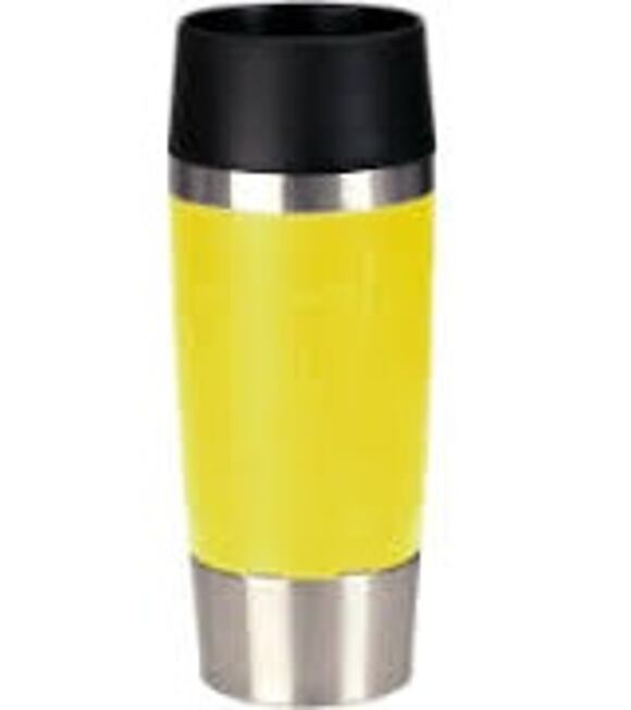 Emsa 516872 Isolierbecher, 0,36 l, Quick Press Verschluss, Lemon, Travel Mug
