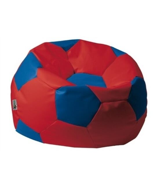 Sitzsack Fußball XL 90 cm rot-blau