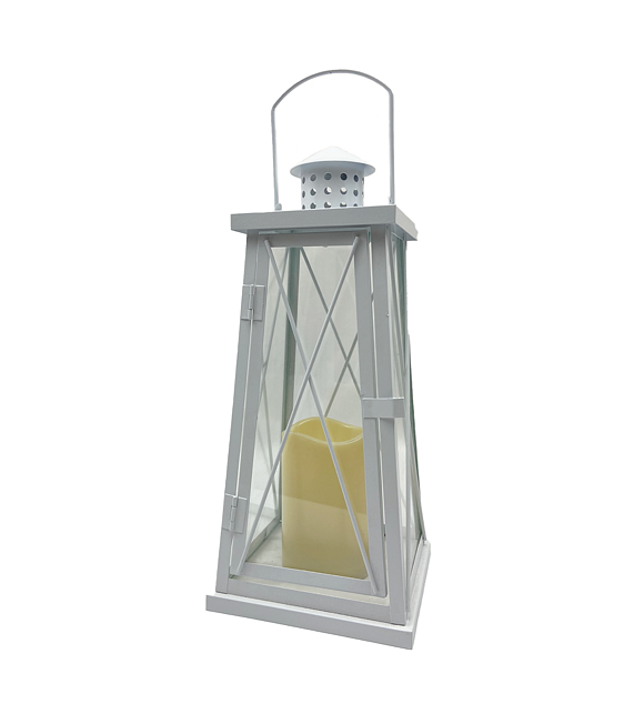 Metall-Lampe mit LED-Kerze 37 x 15 cm Prodex 220095