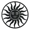 Sonne Metall schwarz groß 62 cm Prodex 5099