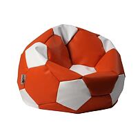 Sitzsack Fußball XL 90 cm orange-weiß