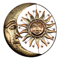 Dekoration Metall Sonne + Mond mittel 45 cm Prodex A00672