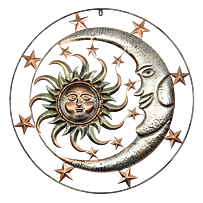 Hängende Dekoration Metall Sonne + Mond ProdexA00671
