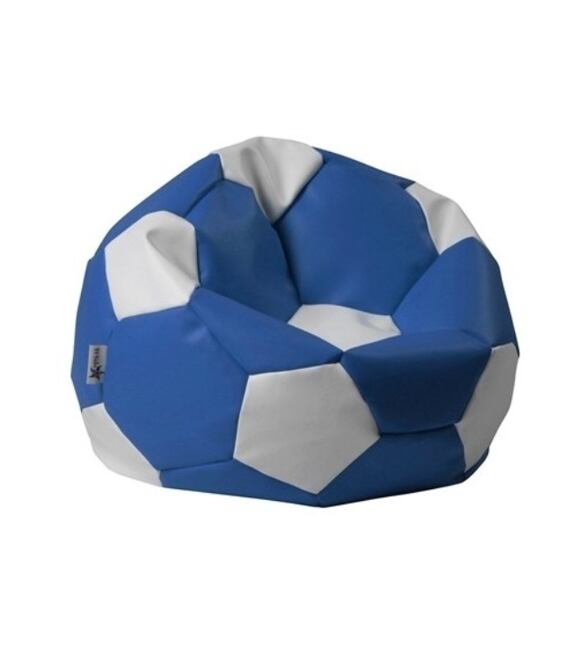 Sitzsack Fußball XL 90 cm blau-weiß