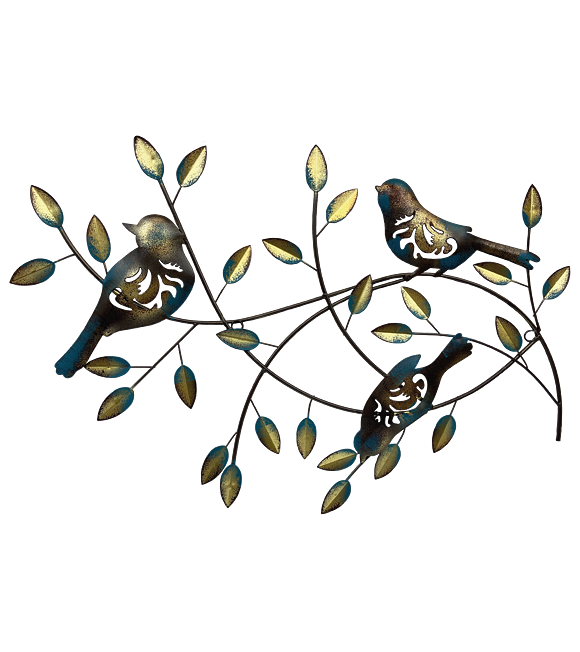 Dekoration Vögel auf einem Zweig Blech 66 x 49 cm Prodex 3053