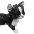 Katze Polystone schwarz/weiß 23 x 22 cm Prodex LG0586A1