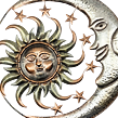 Hängende Dekoration Metall Sonne + Mond ProdexA00671